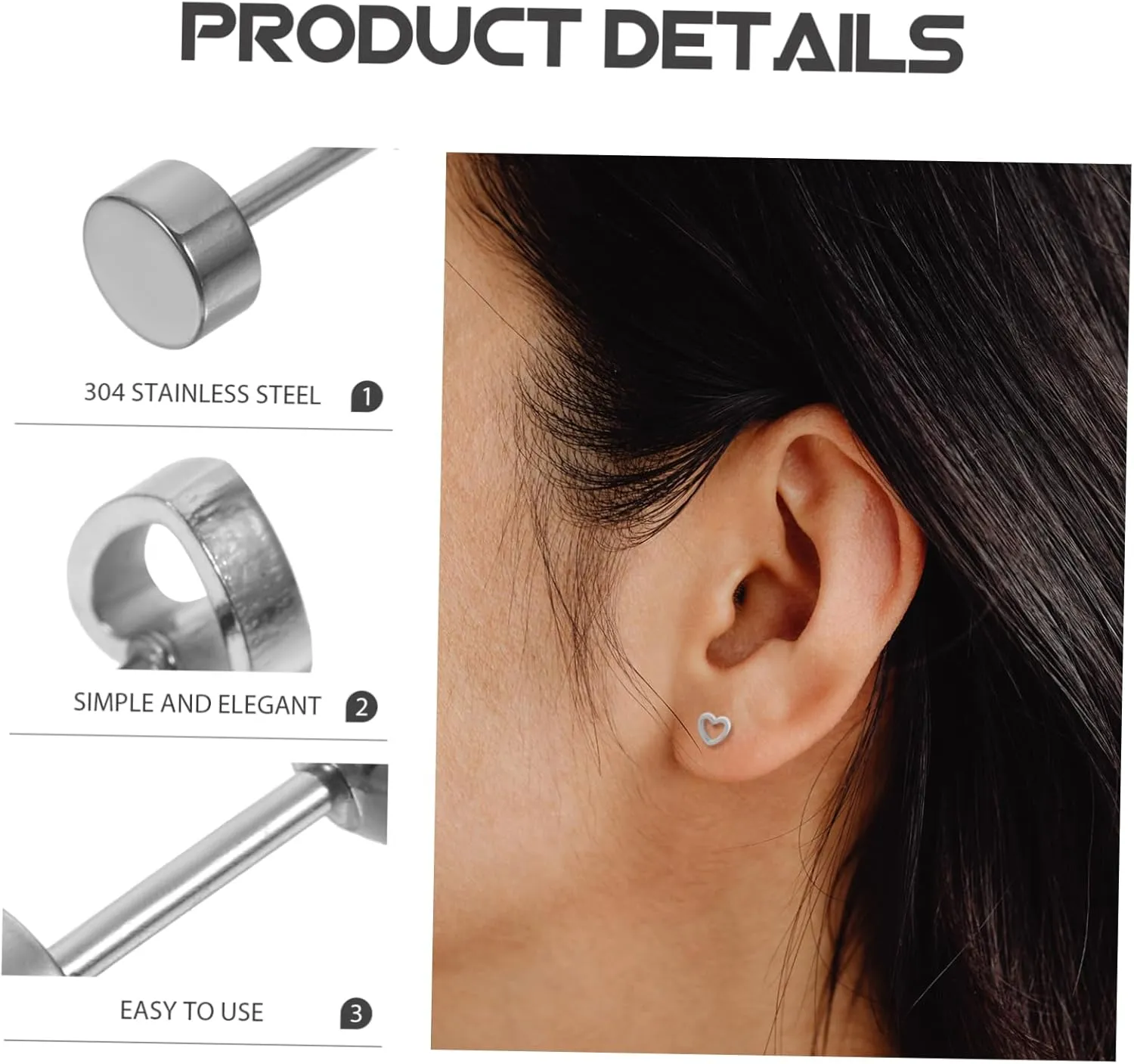 16 Pcs Flat Screw Back Earrings Studs for Women Silver Studs Fashionable Ear Studs Earrings for Women