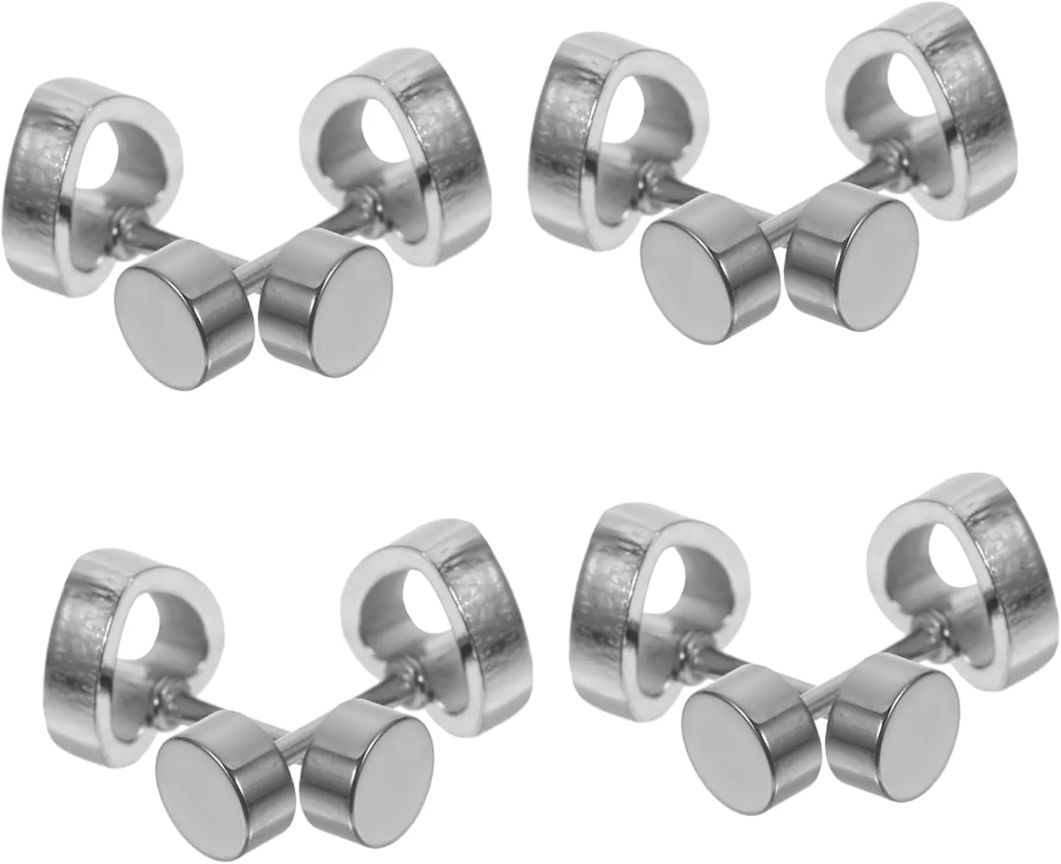 16 Pcs Flat Screw Back Earrings Studs for Women Silver Studs Fashionable Ear Studs Earrings for Women