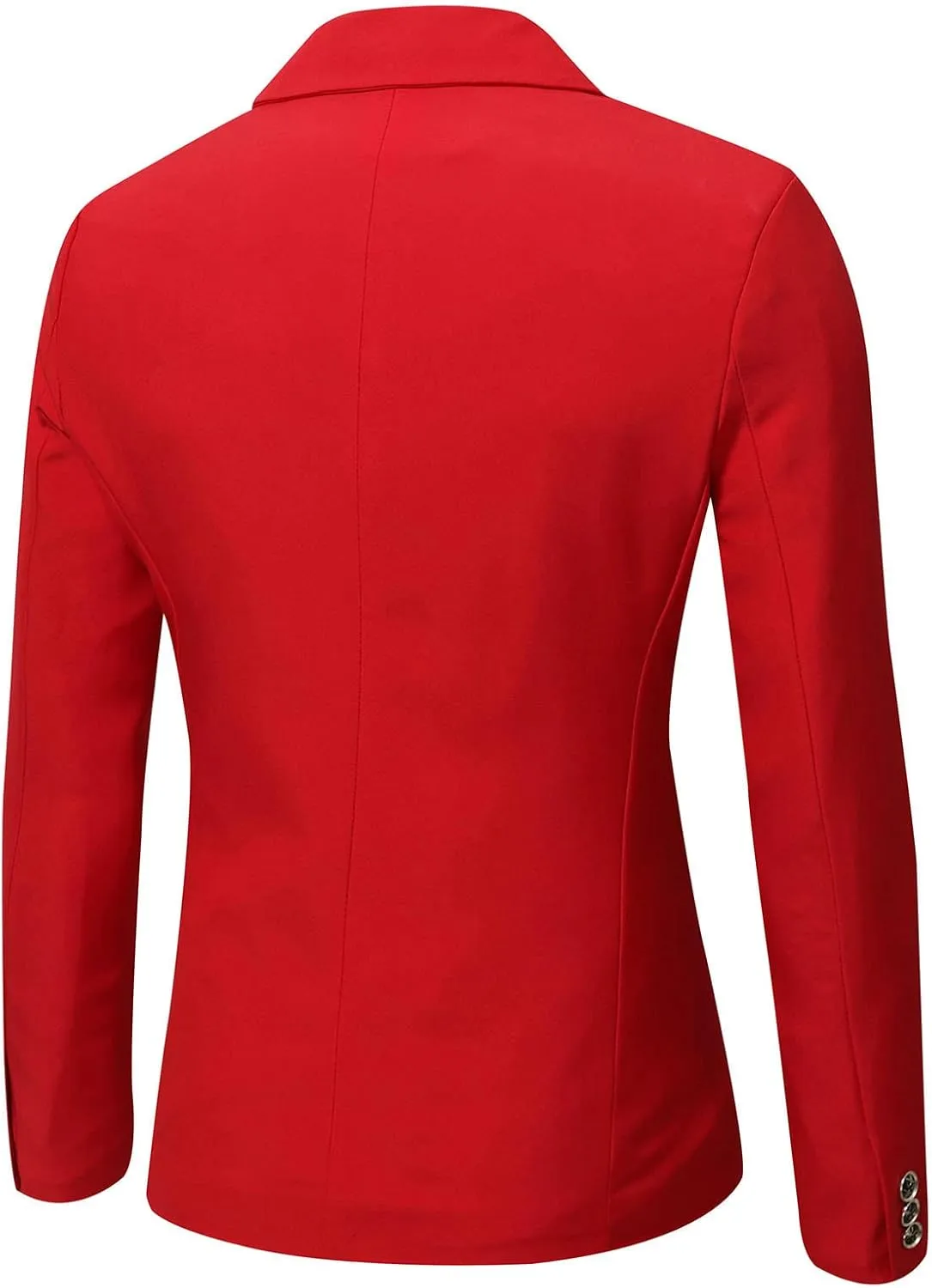 2024 Trendy Blazer for Men Red Black Color Block Casual One Button Suit Jackets Slim Fit Blazer