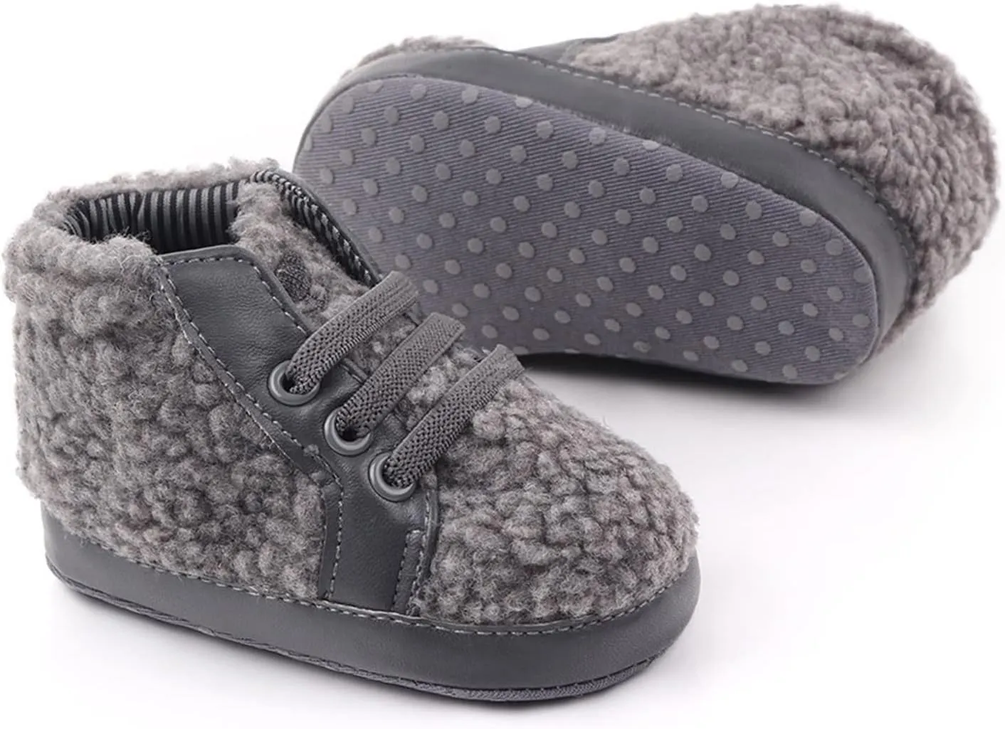 Baby Snow Boots Furry Warm Shoes Infant Boys Girls Non Slip Cold Weather Booties Soft Plush Casual Walking Shoes