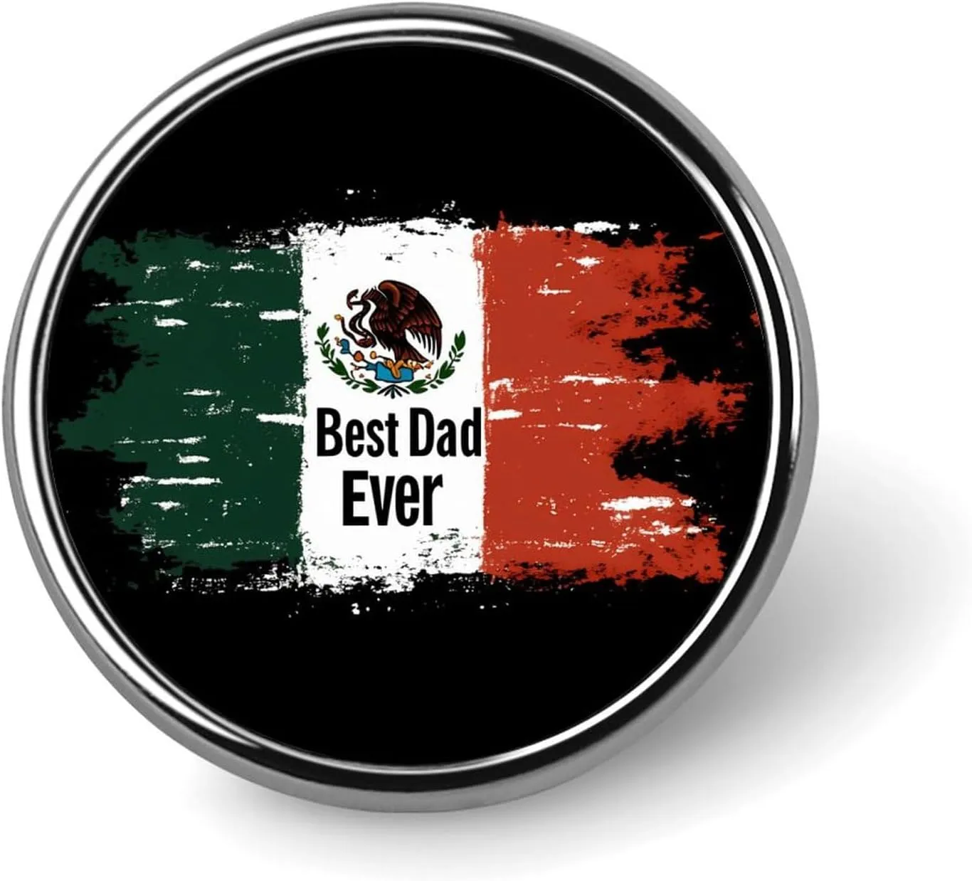 Best Mexican Dad Ever Mexica Flag Pin Enamel Lapel Pins Round Badge Brooches Clothing Decoration for Women Men
