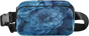 Blue Roses Fanny Packs for Women Men, Fashion Belt Bag Waterproof Waist Pack Crossbody Bags with Adjustable Strap for Workout Running Hiking