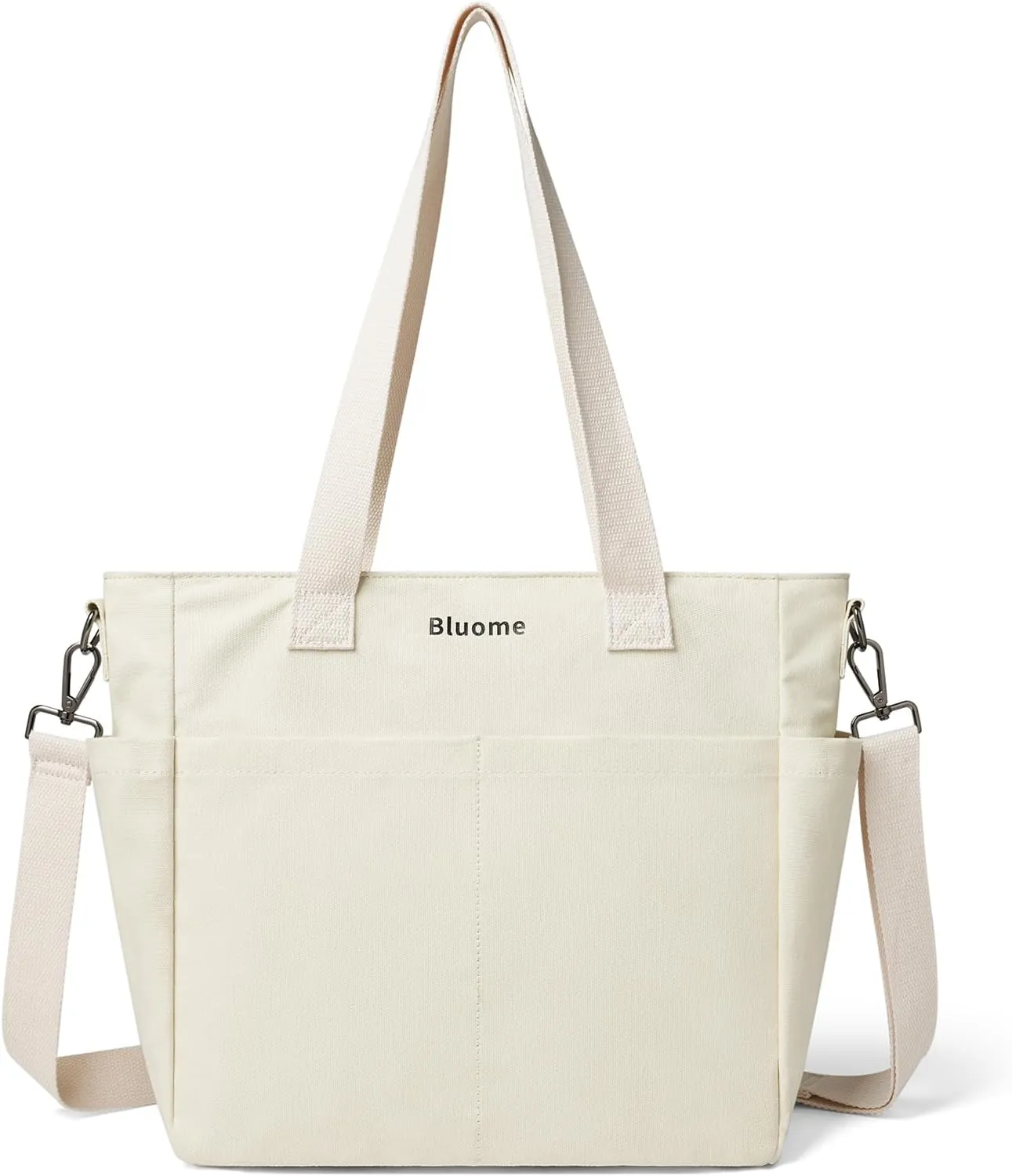 Bluome Tote Bag for Women Canvas Tote Bag With Zipper College Gym Tote Medium Travel Work Bags Hobo Handbag Crossbody