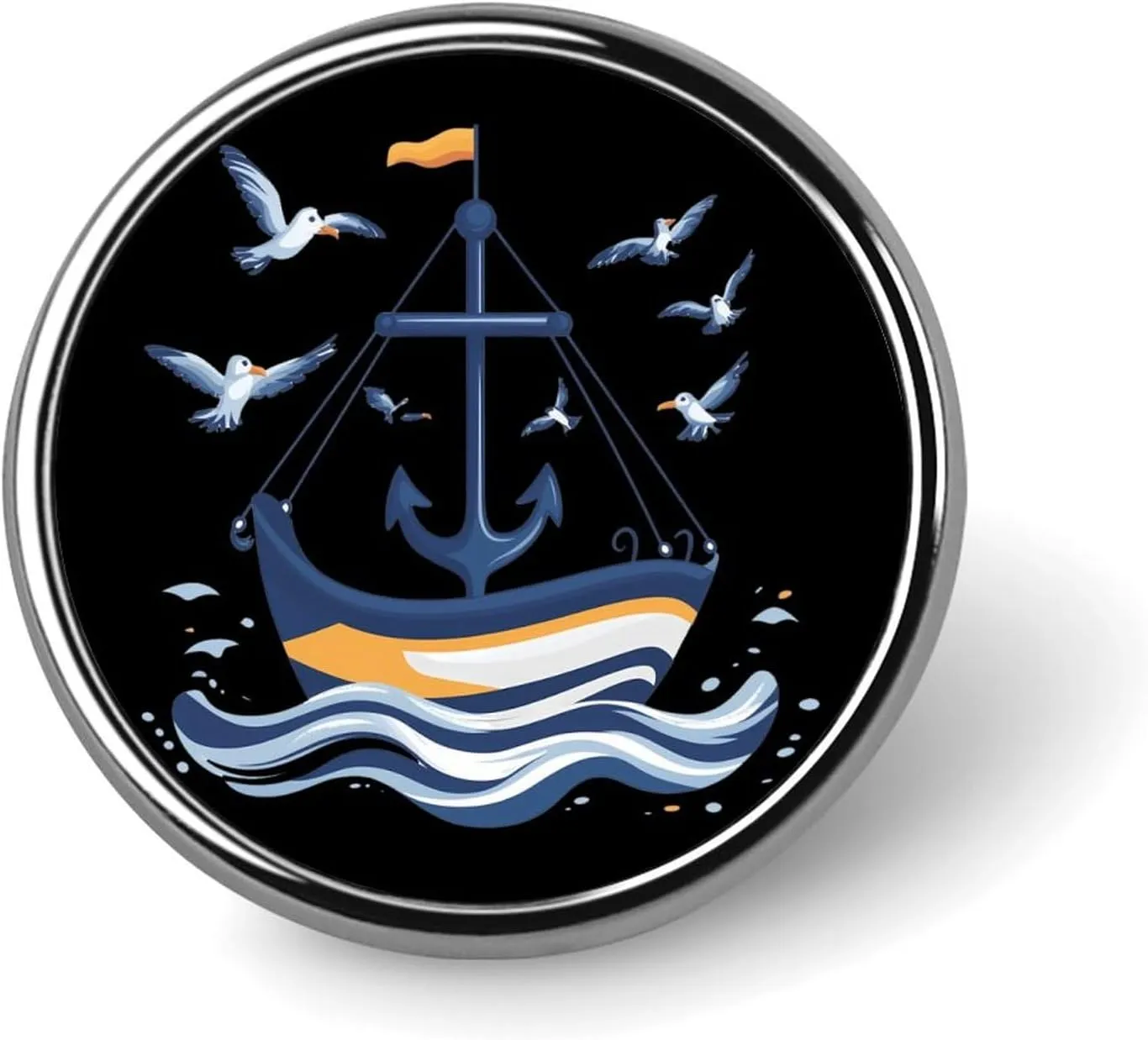 Boatanchors Printed Pin Enamel Lapel Pins Round Badge Brooches Clothing Decoration for Women Men