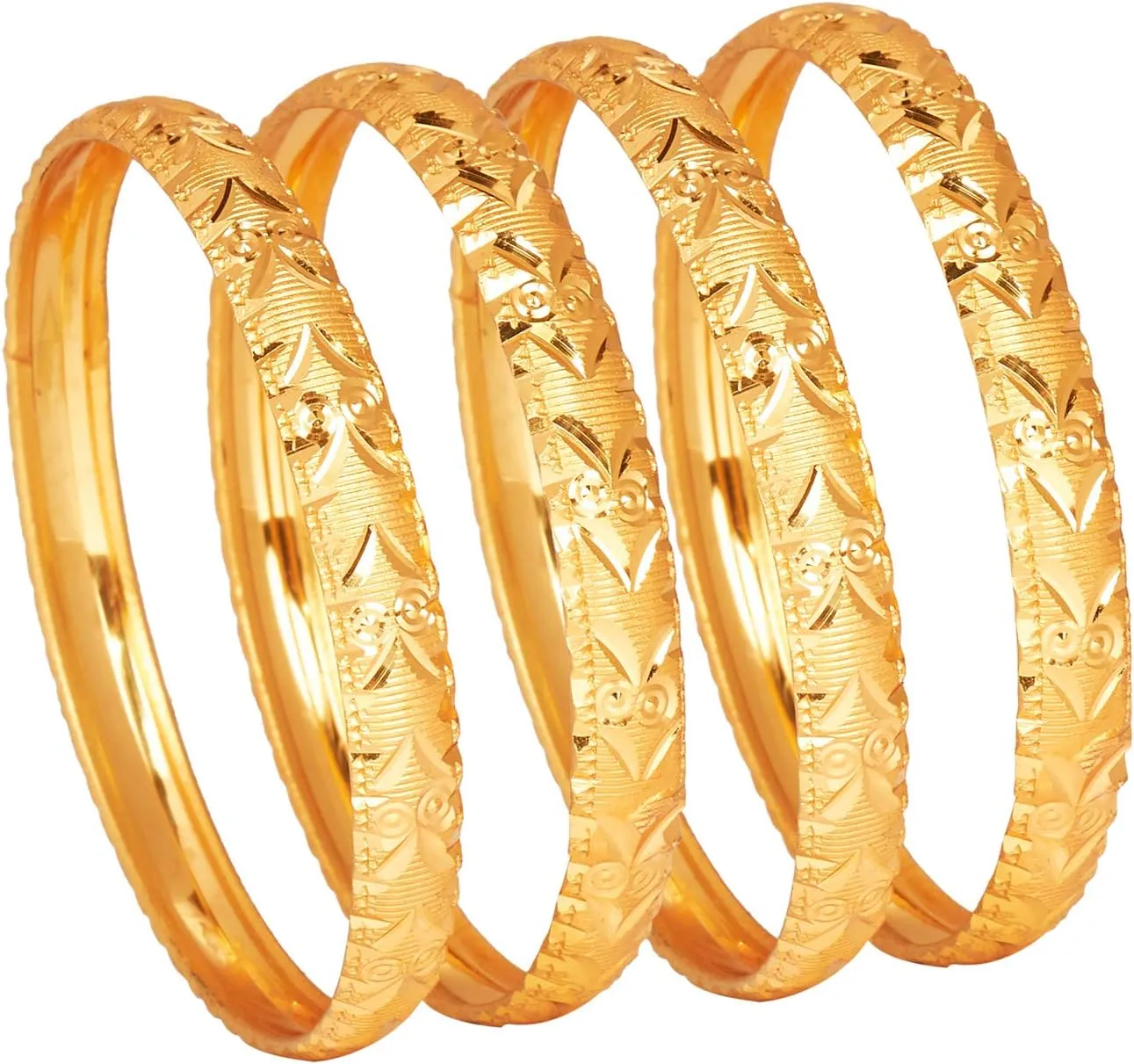 Bodha Traditional IndianFine Gold Plated Designer Bangles for Women (Pack of 4) SJ_3316