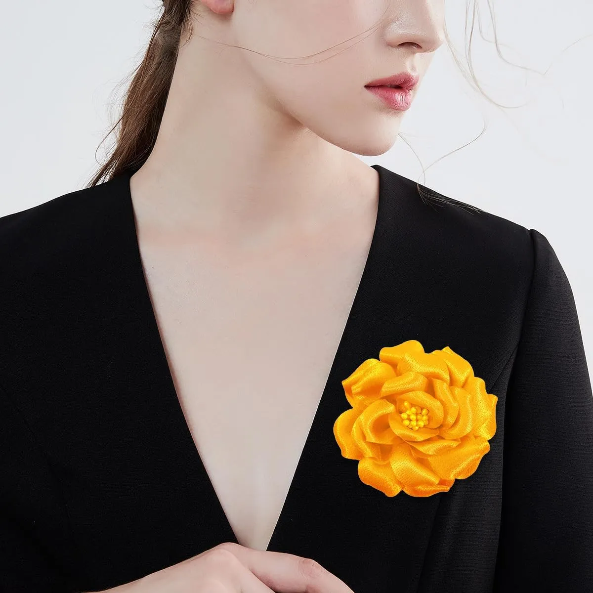 Camellia Flower Brooches and Pins for Women | Hat and Hair Pins | Flower Clips for Clothes