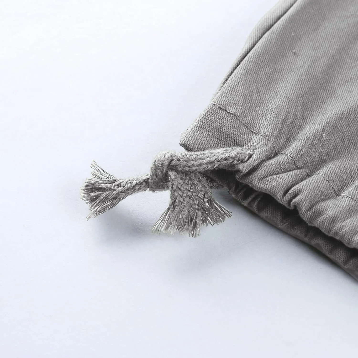 Cargo Work Pant Men Drawstring Waist Casual Pants Fitness Running Workout Sweatpants Baggy Joggers Sweat Pant