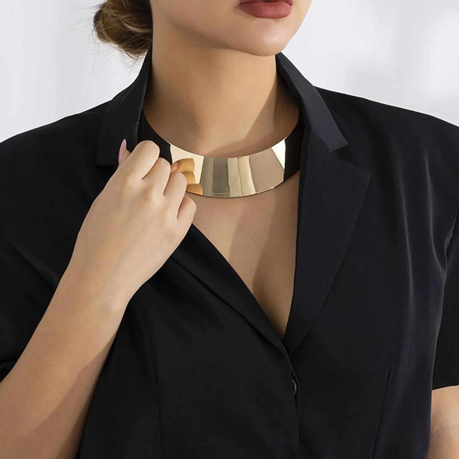 Chunky Gold Necklace Statement Necklace for Women Dainty Gold Choker Necklaces Exaggerated Ethnic Big Statement Jewelry
