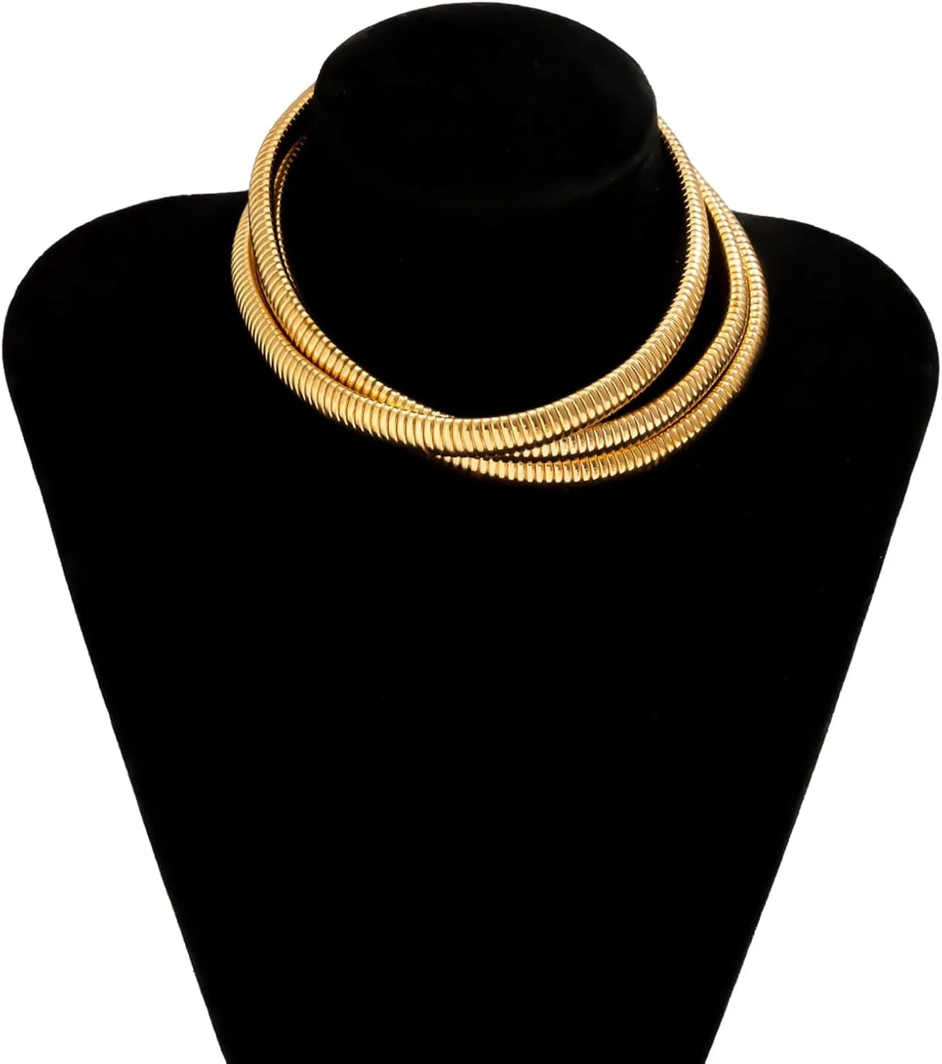 Chunky Gold Necklace Statement Necklace for Women Dainty Gold Choker Necklaces Exaggerated Ethnic Big Statement Jewelry