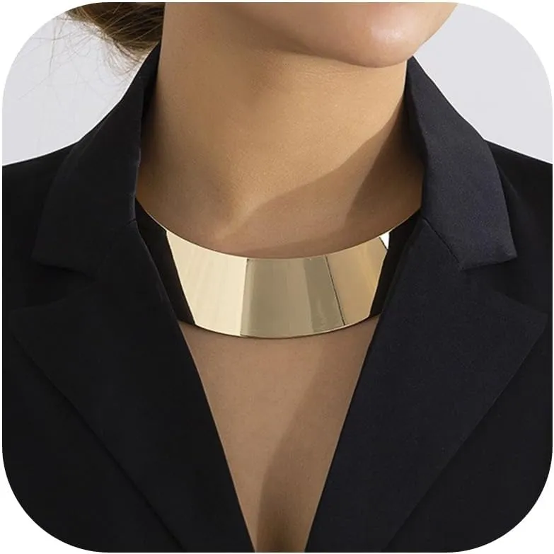 Chunky Gold Necklace Statement Necklace for Women Dainty Gold Choker Necklaces Exaggerated Ethnic Big Statement Jewelry