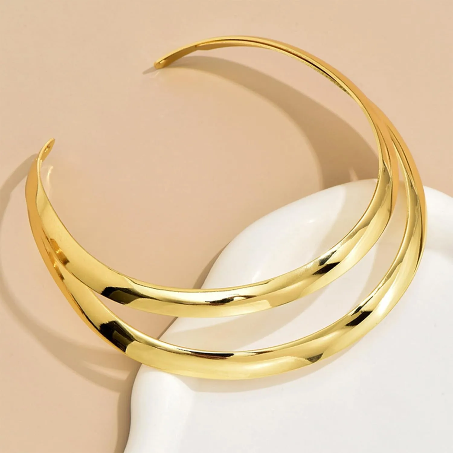 Chunky Gold Necklace Statement Necklace for Women Dainty Gold Choker Necklaces Exaggerated Ethnic Big Statement Jewelry