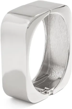 Chunky Silver Bangles for Women Non Tarnish Bracelets Simple Square Wide Cuff Bangle Trendy Jewelry for Women
