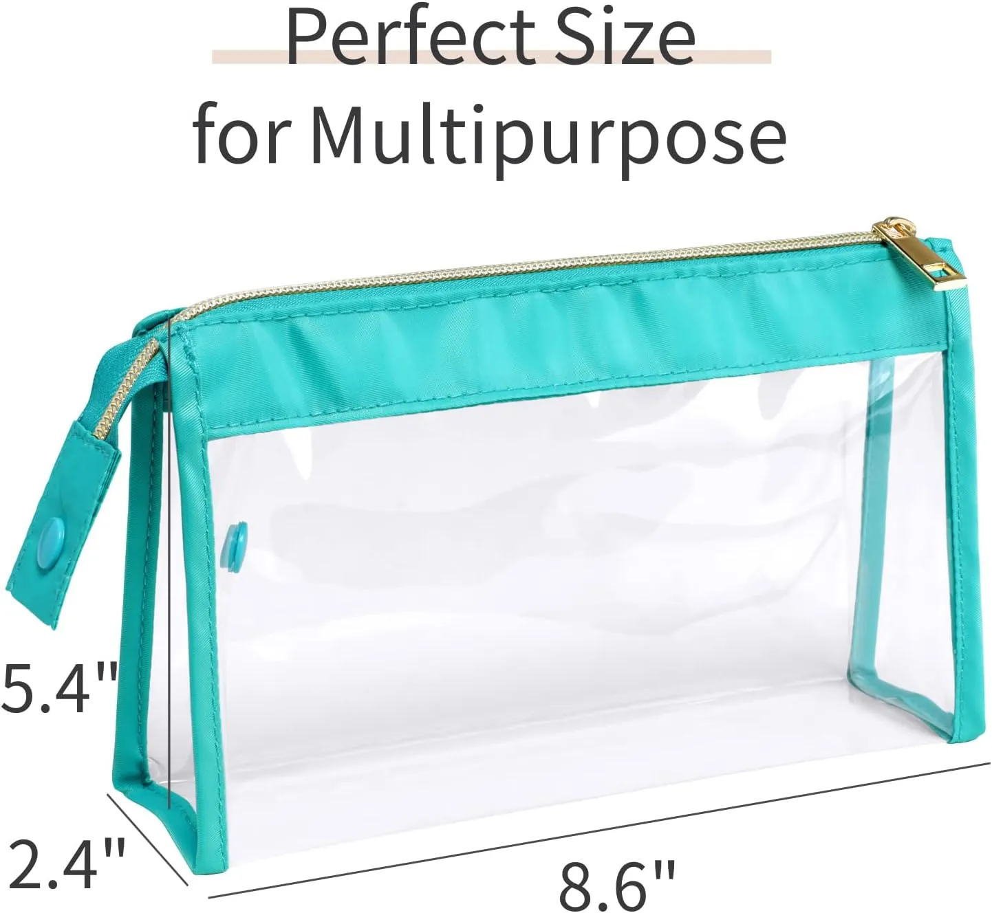 Clear Toiletry Bags, Perfect Size Clear Pouches with Zipper for Traveling, Sturdy Clear Makeup Bags for Home Storage Organizing, Vacation, Travel accessories (3 Pack)