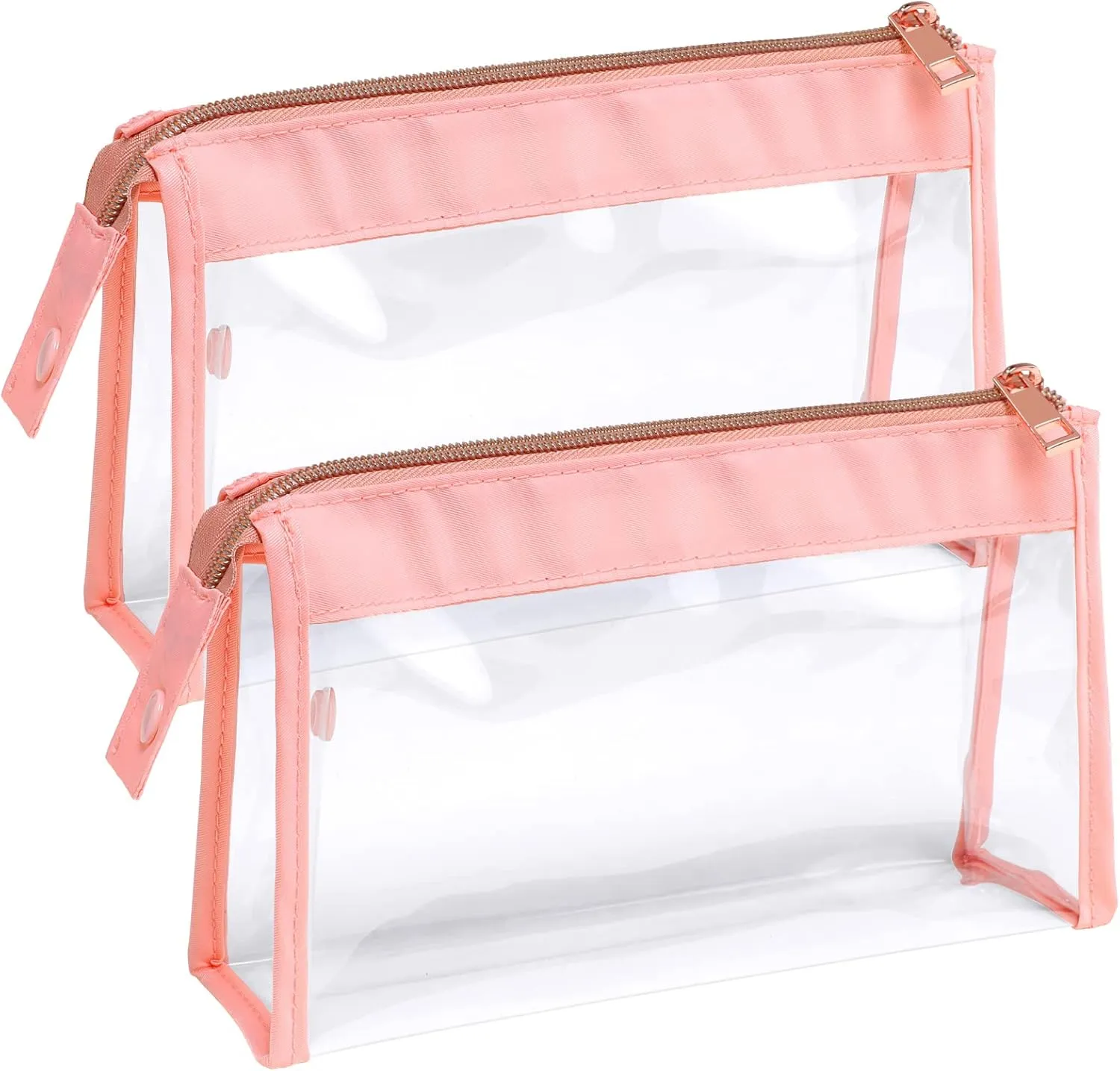 Clear Toiletry Bags, Perfect Size Clear Pouches with Zipper for Traveling, Sturdy Clear Makeup Bags for Home Storage Organizing, Vacation, Travel accessories (3 Pack)