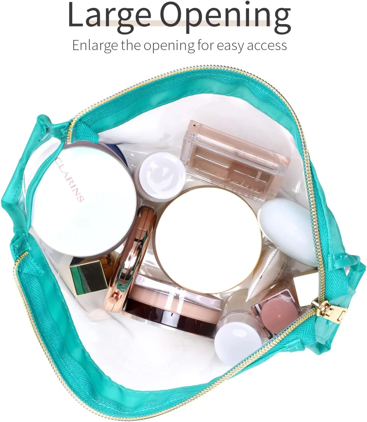 Clear Toiletry Bags, Perfect Size Clear Pouches with Zipper for Traveling, Sturdy Clear Makeup Bags for Home Storage Organizing, Vacation, Travel accessories (3 Pack)