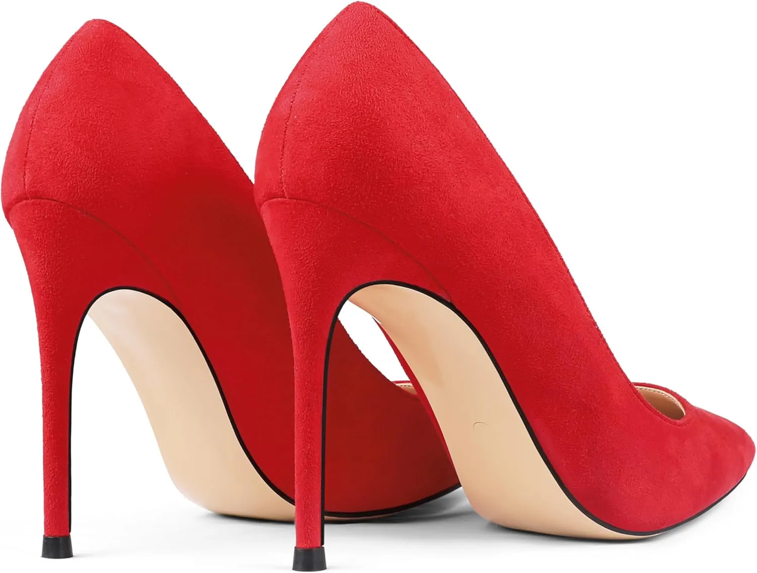 COLETER Women's 4 Inch Pumps Pointy Toe Wedding Dress Shoes Slip on Stiletto Pumps