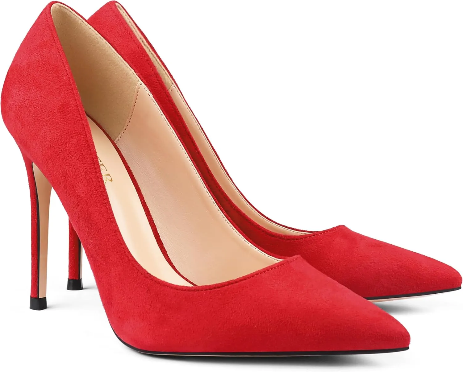 COLETER Women's 4 Inch Pumps Pointy Toe Wedding Dress Shoes Slip on Stiletto Pumps