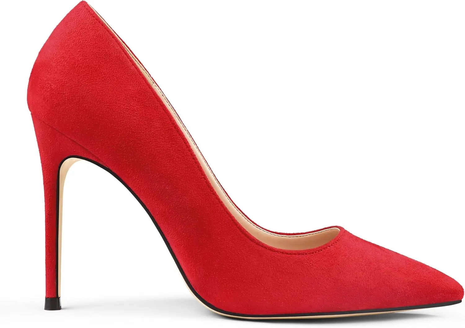 COLETER Women's 4 Inch Pumps Pointy Toe Wedding Dress Shoes Slip on Stiletto Pumps