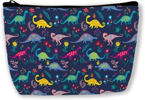 Colorful Dinosaurs Cosmetic Bags Dino Makeup Bags Toiletry Bag Large Capacity Organizer Pouch with Zipper Travel Accessories for Women Girls