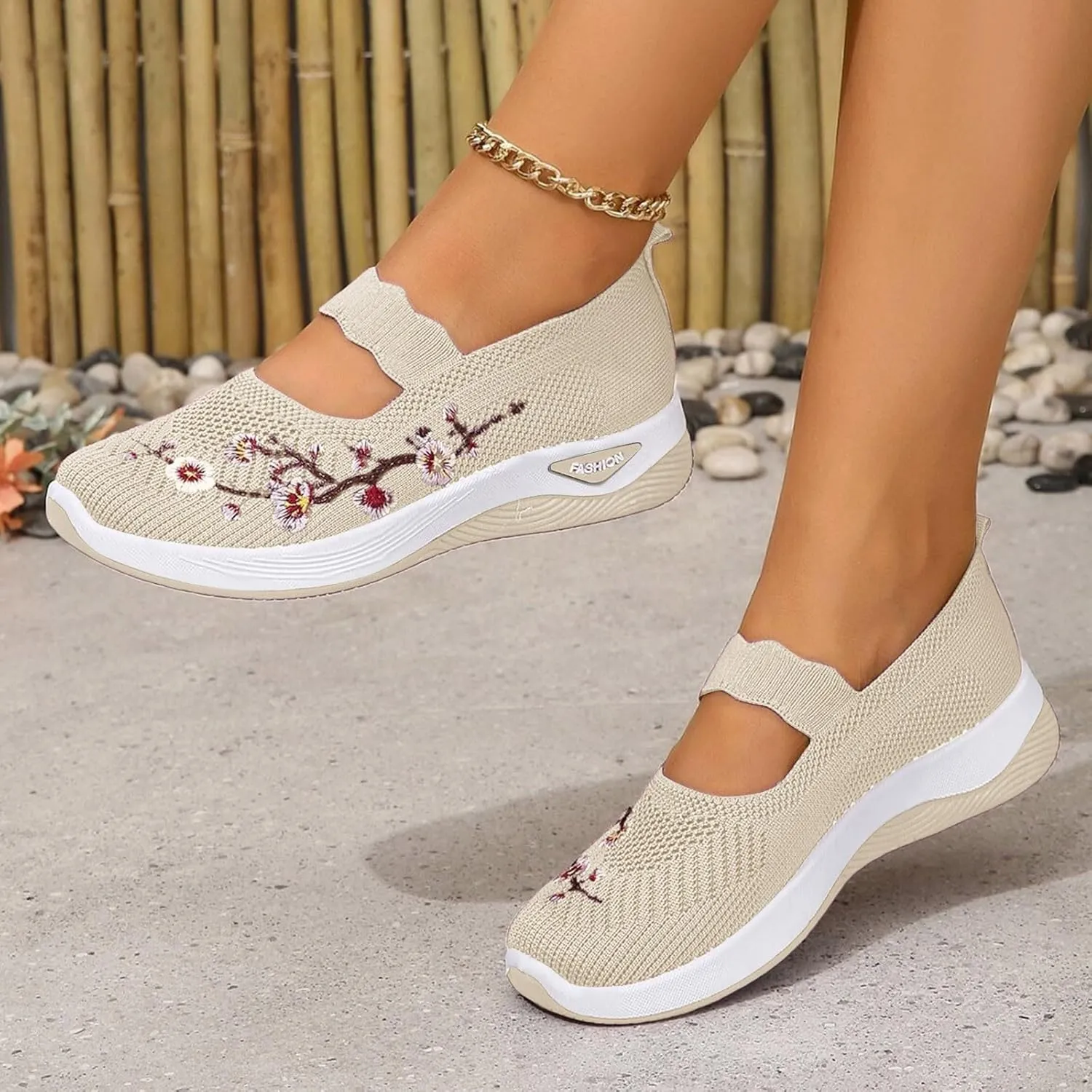 Comfortable Orthopedic Shoes for Women, Casual Sports Women Wide Width Breathable Walking Comfortable Slip on Sneakers, Non Slip Lightweight Shoes Arch Support Sneakers