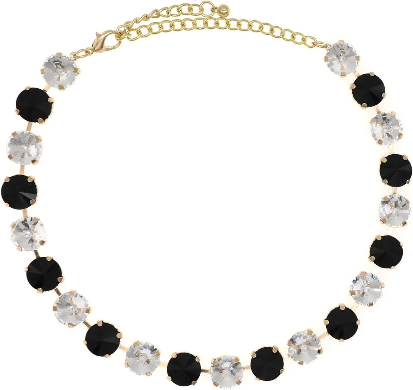 Crystal Rhinestone Choker Collar Necklace for Women Emerald Statement Piece Sparkly Colorful Crystal Neck Gold Chain Necklace