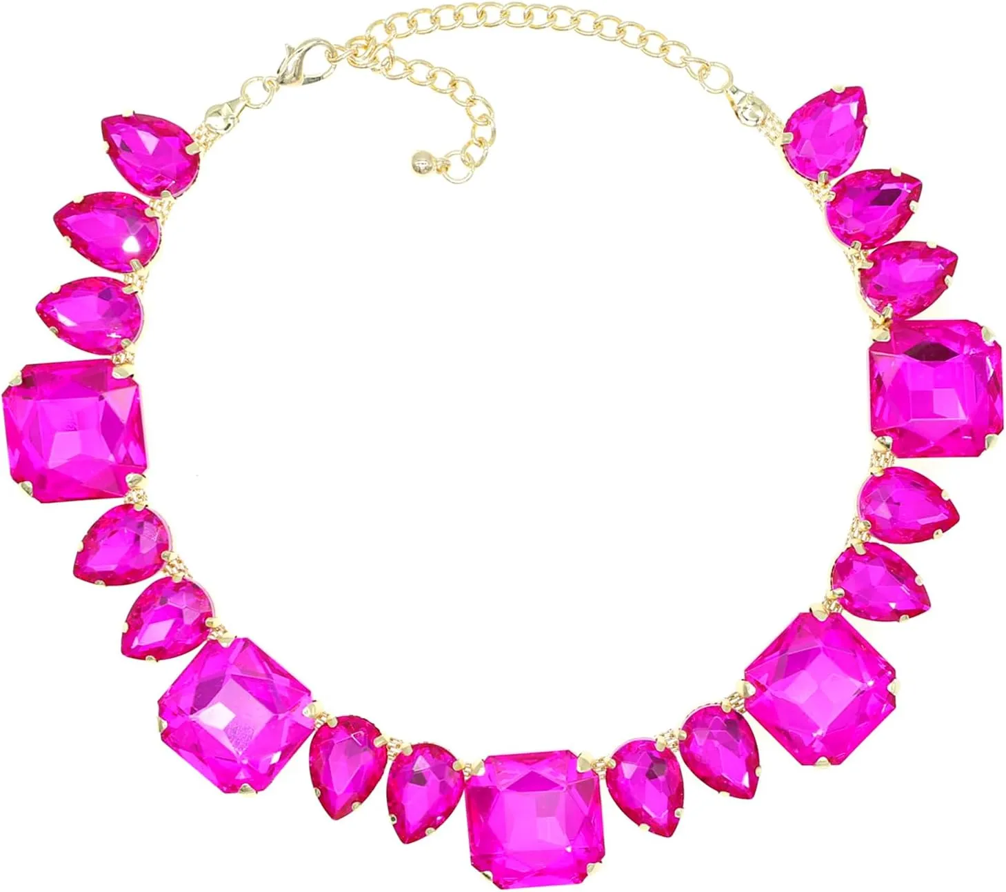 Crystal Rhinestone Choker Collar Necklace for Women Emerald Statement Piece Sparkly Colorful Crystal Neck Gold Chain Necklace