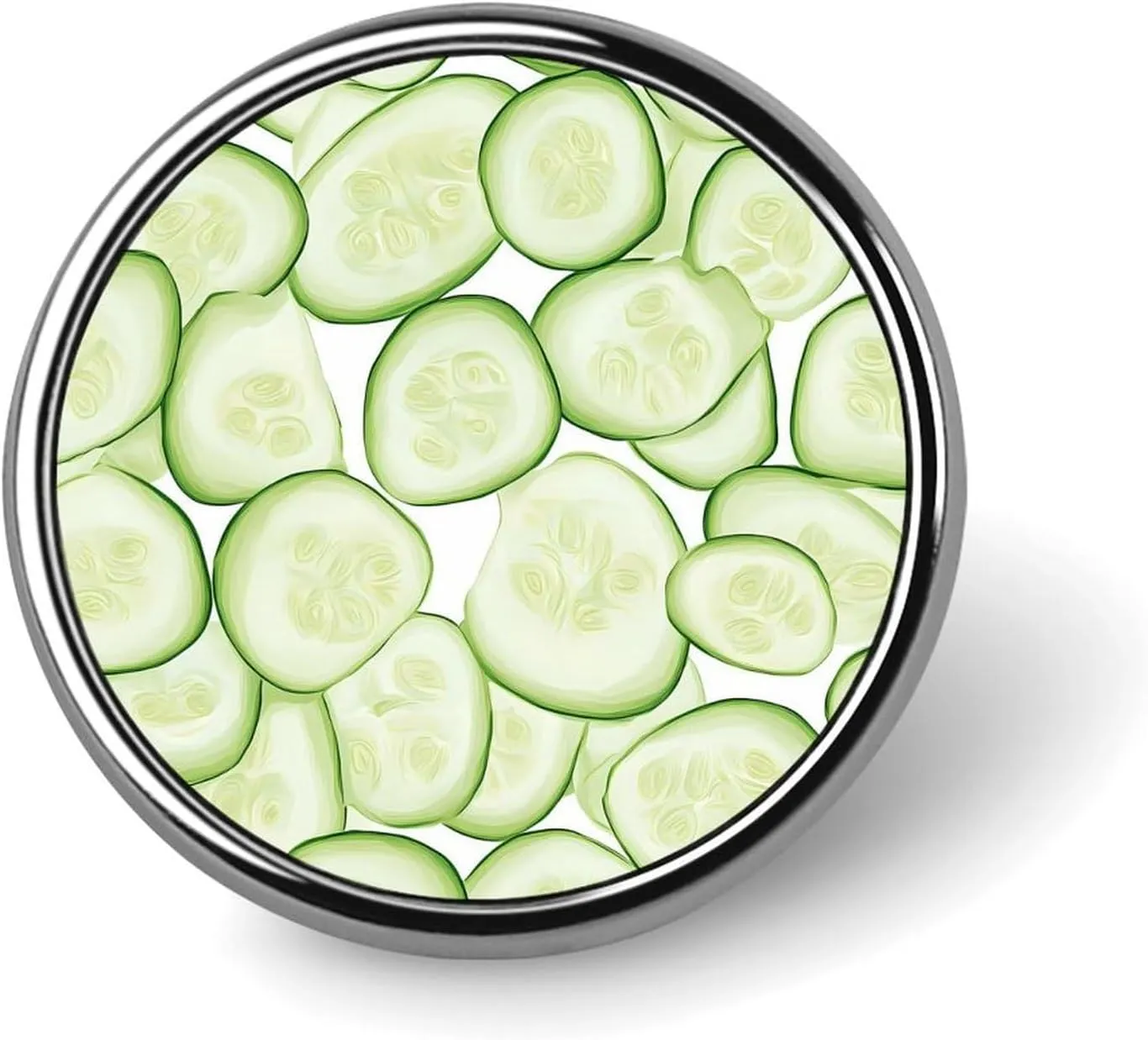 Cucumber-Slices Pin Enamel Lapel Pins Round Badge Brooches Clothing Decoration for Women Men