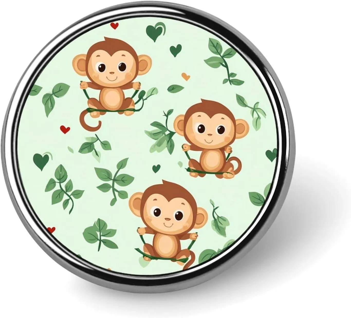 Cute Cartoon Monkey Pin Enamel Lapel Pins Round Badge Brooches Clothing Decoration for Women Men