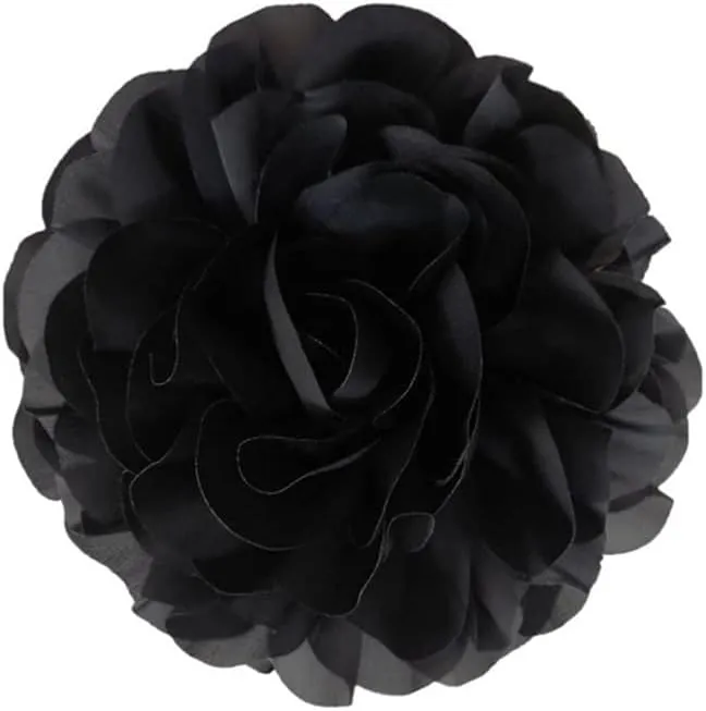 Dainty Camellia Flower Large Brooch Lapel Pins Delicate Elegant Handmade Big Fabric Rose Flower Brooches Pin Classic for Wedding Party Dance Banquet for Women Dress Suit Ceremony Clothes Accessories JewelryGifts 130mm