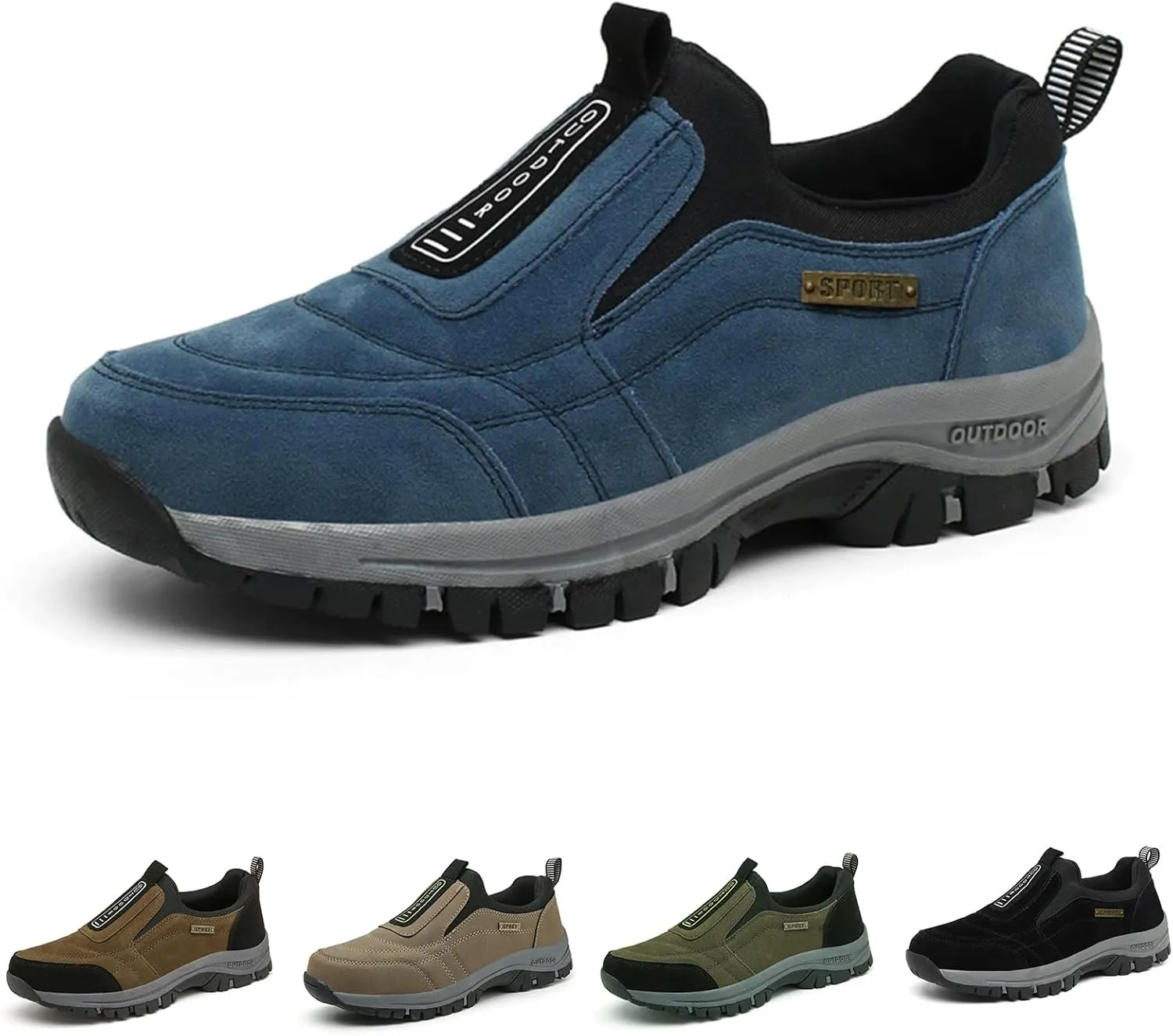 Dallader Men's Comfortable Waterproof Orthopedic Walking Shoes,Outdoor Lightweight Non Slip Hiking Loafers