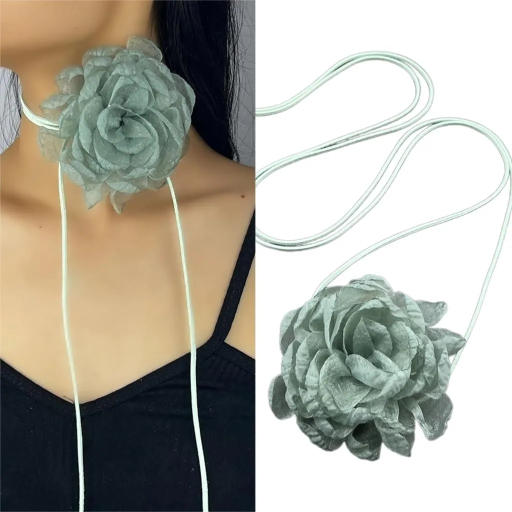 Delicate Floral Collar Chains Stylish Floral Adorned Choker Chain Luxurious Gothic Statement Jewelry for Women and Girls