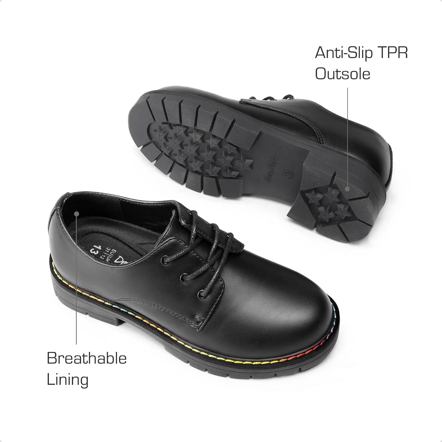DREAM PAIRS Boys Girls Dress Shoes Kids Uniform Formal Classic Oxfords Lace-up for Toddler Little Big Kid
