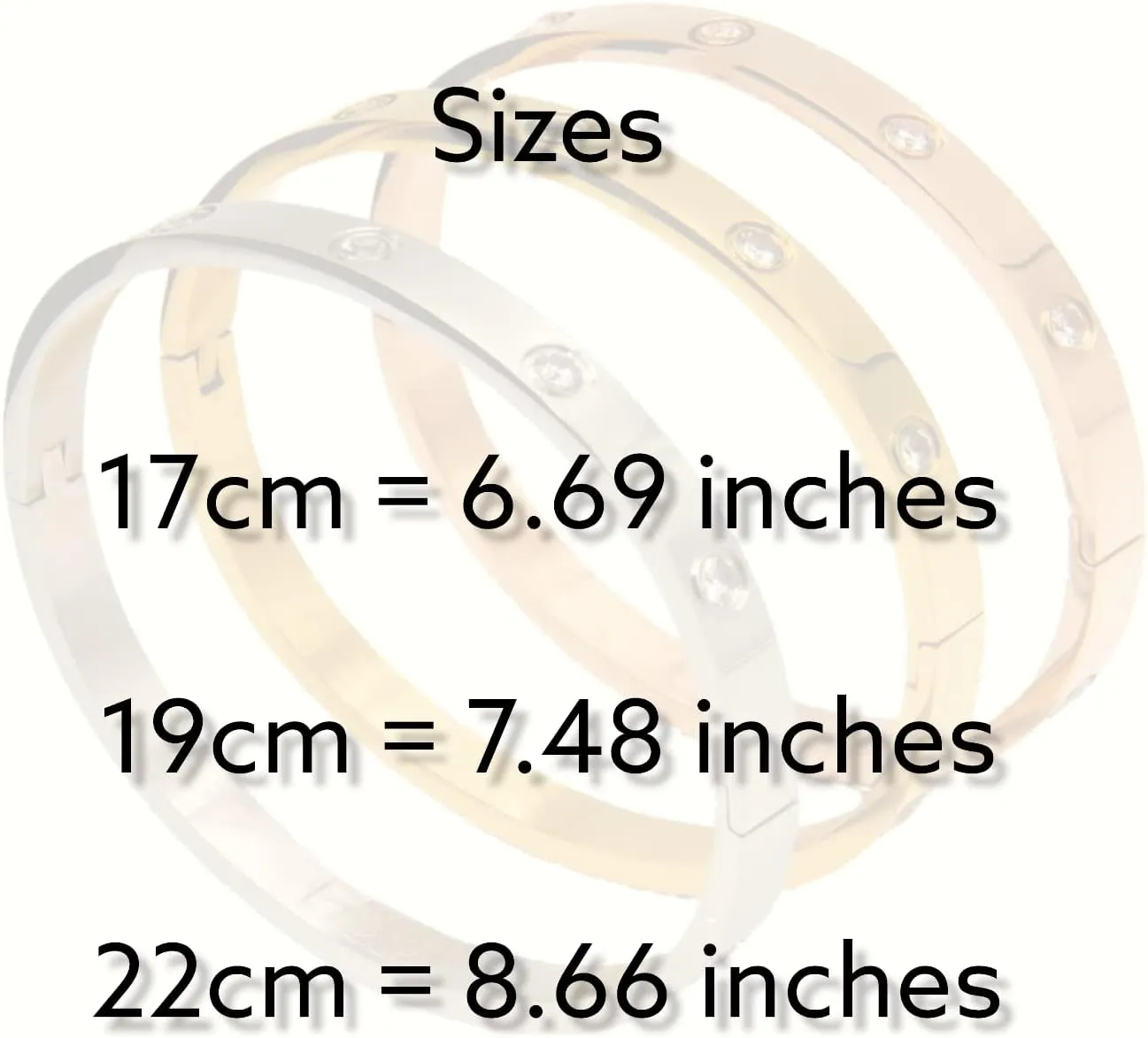 Elegant Bracelet Bangles Gift Box, 1 Silver, 1 Gold, 1 Rose Gold, Friendship Jewelry, Stainless Steel Hinged Love Bracelets with Select Cubic Zirconias.