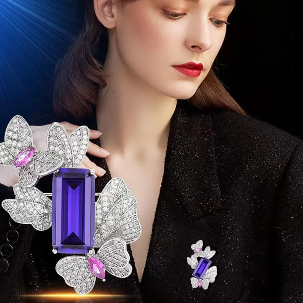 Elegant Floral Brooch Pin for Women, Handmade Crystal & Pearl Boutonniere Lapel Pin for Suit, Dress, Hat, Bag, Scarf Accessories Floral Brooches and Pins