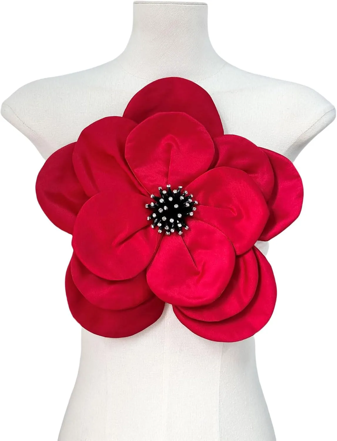 Elegant Layered Fabric Flower Brooch Pin Fashionable Large Floral Lapel Accessory Stylish Breastpin Ornament for Women