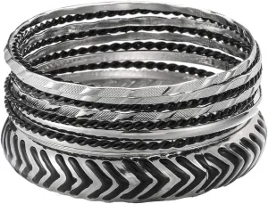 Ensoul Mixed Multi Metal African Indian Bangles Bracelets Set Jewelry for Women