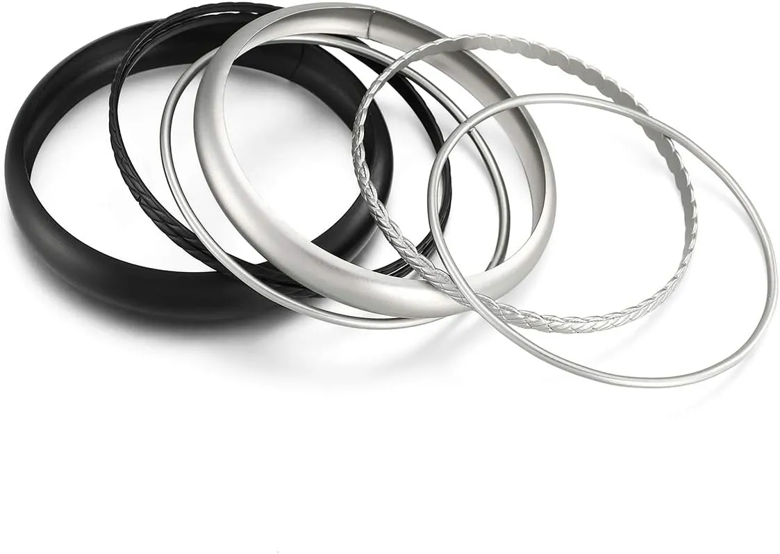 Ensoul Multiple Metal Bracelets & Bangles Set for Women Luxury 7Pcs/Set
