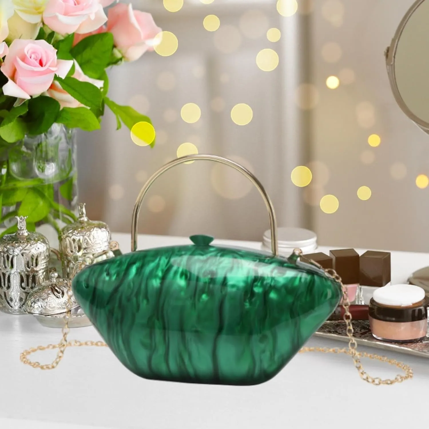 Evening Clutch Purse Elegant Shoulder Chain Bag for Night Out Party Wedding Prom