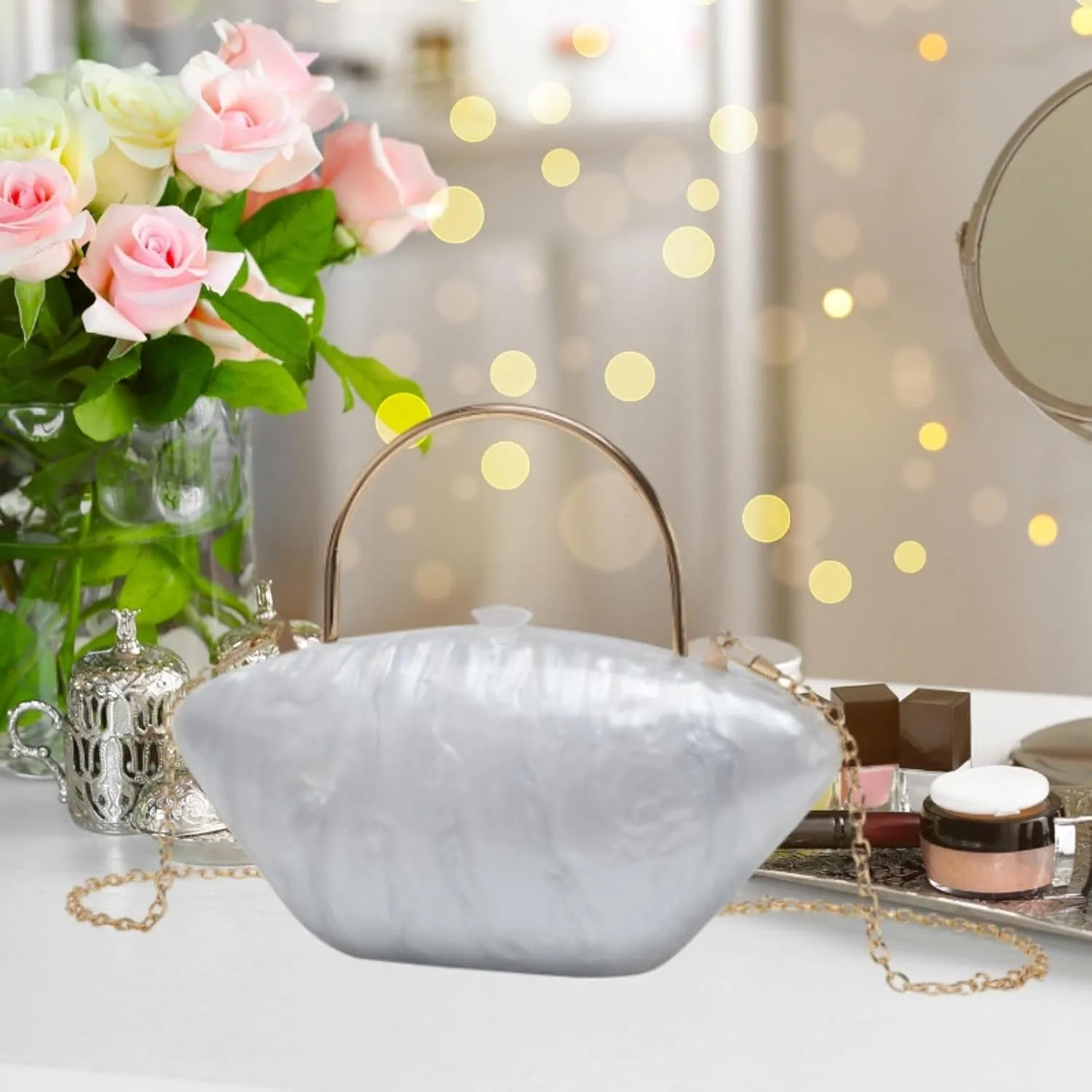 Evening Clutch Purse Portable Shoulder Bag for Themed Party Travel Prom Holidays