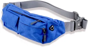 Fanny Pack Canvas Waist Bag Men's Mobile Phone Bag Sports Waist Bags Chest Bags (Dark Blue)