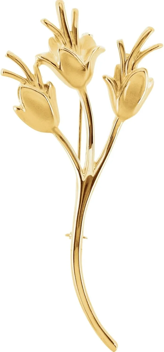 Floral-Inspired Brooch in 14k Yellow Gold