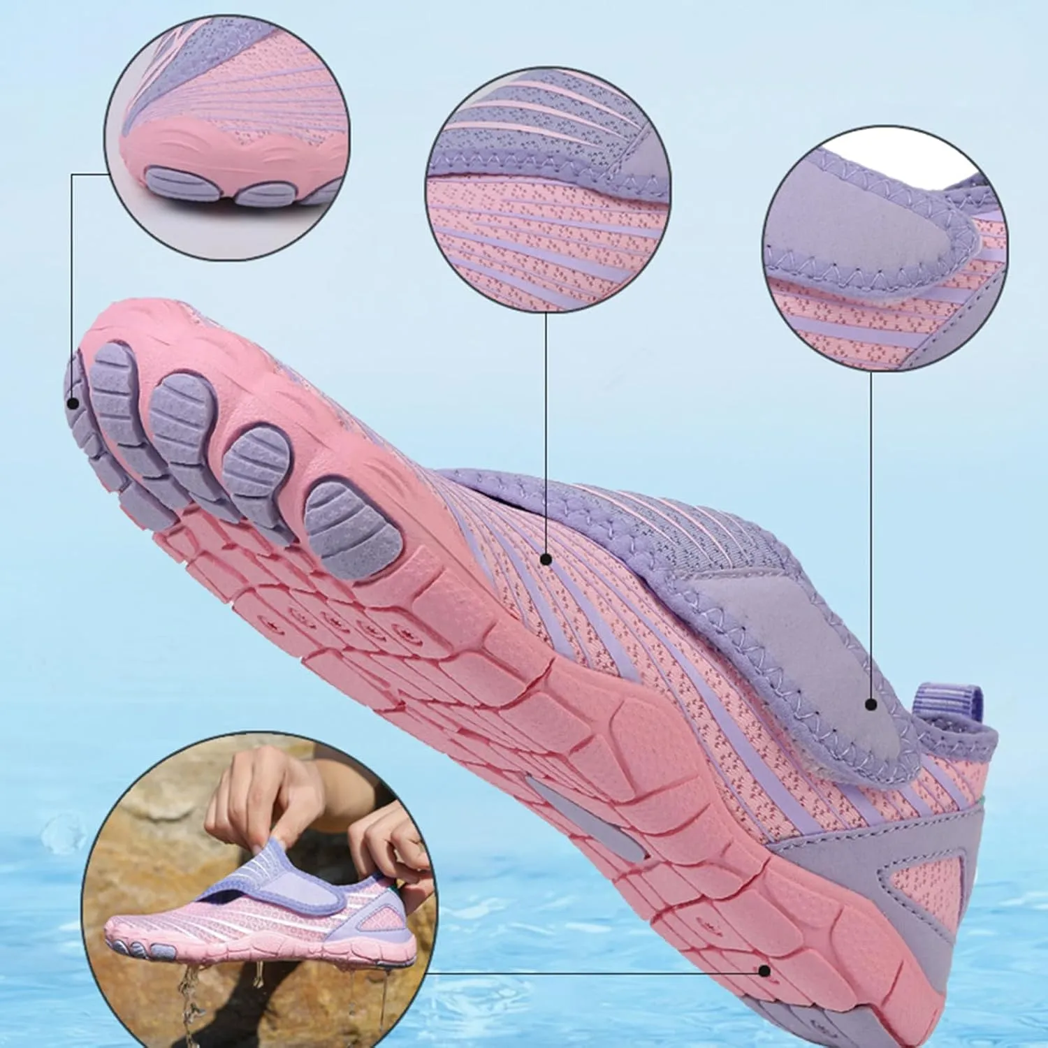 Footwear Barefoot Womens Men Hike Pro Barefoot Shoes with Wide Toe Box Healthy and Non-Slip Breathable Beach Hiking Shoes