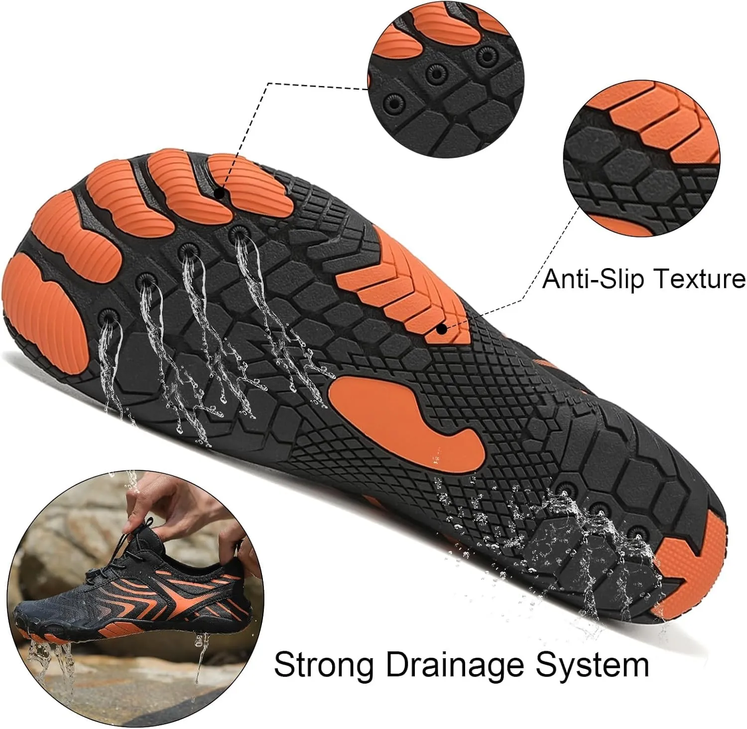 Footwear Pro Hike Barefoot Shoes for Women Men with Wide Toe Box, Healthy & Non-Slip Breathable Barefoot Shoes Beach Pool Swim Surf Walking Hiking Trail Running Shoes