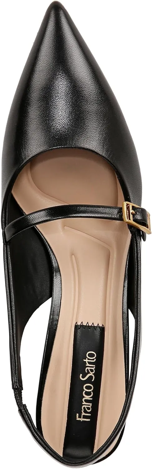 Franco Sarto Women's Khloe Pointed Toe Slingback Kitten Heel Pump