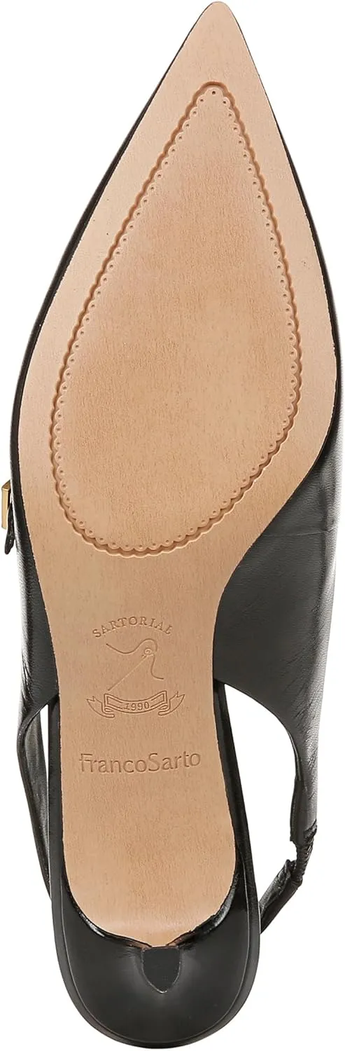 Franco Sarto Women's Khloe Pointed Toe Slingback Kitten Heel Pump