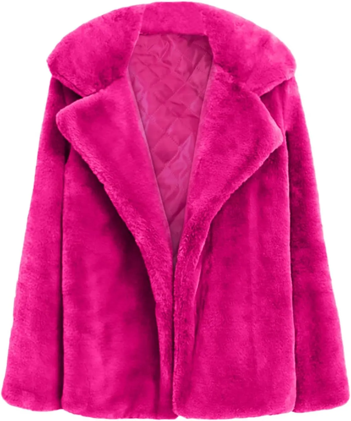 Fuzzy Fleece Jacket for Women Sherpa Lined Solid Color Fashion Warm Winter Coats Cropped Trench Cardigan Outwear Tops