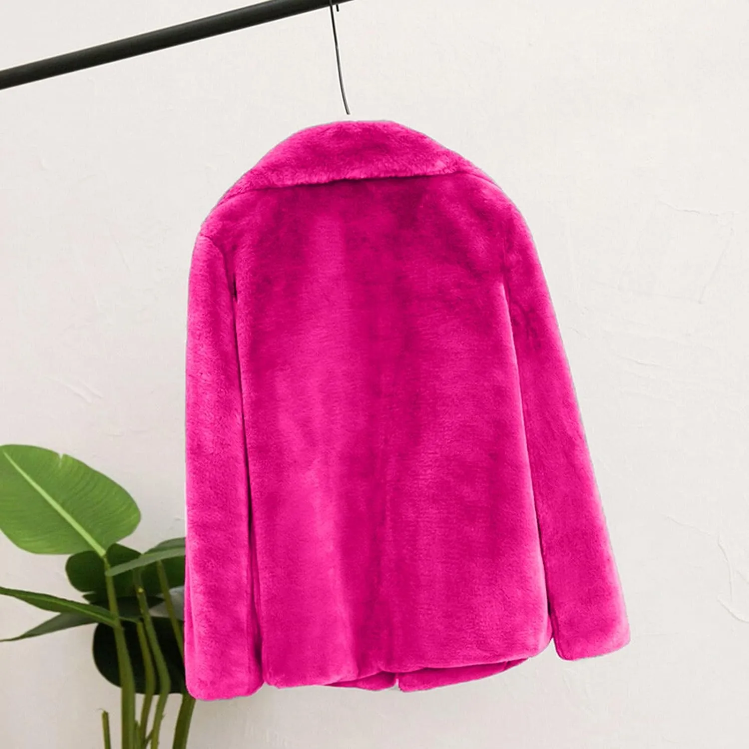 Fuzzy Fleece Jacket for Women Sherpa Lined Solid Color Fashion Warm Winter Coats Cropped Trench Cardigan Outwear Tops