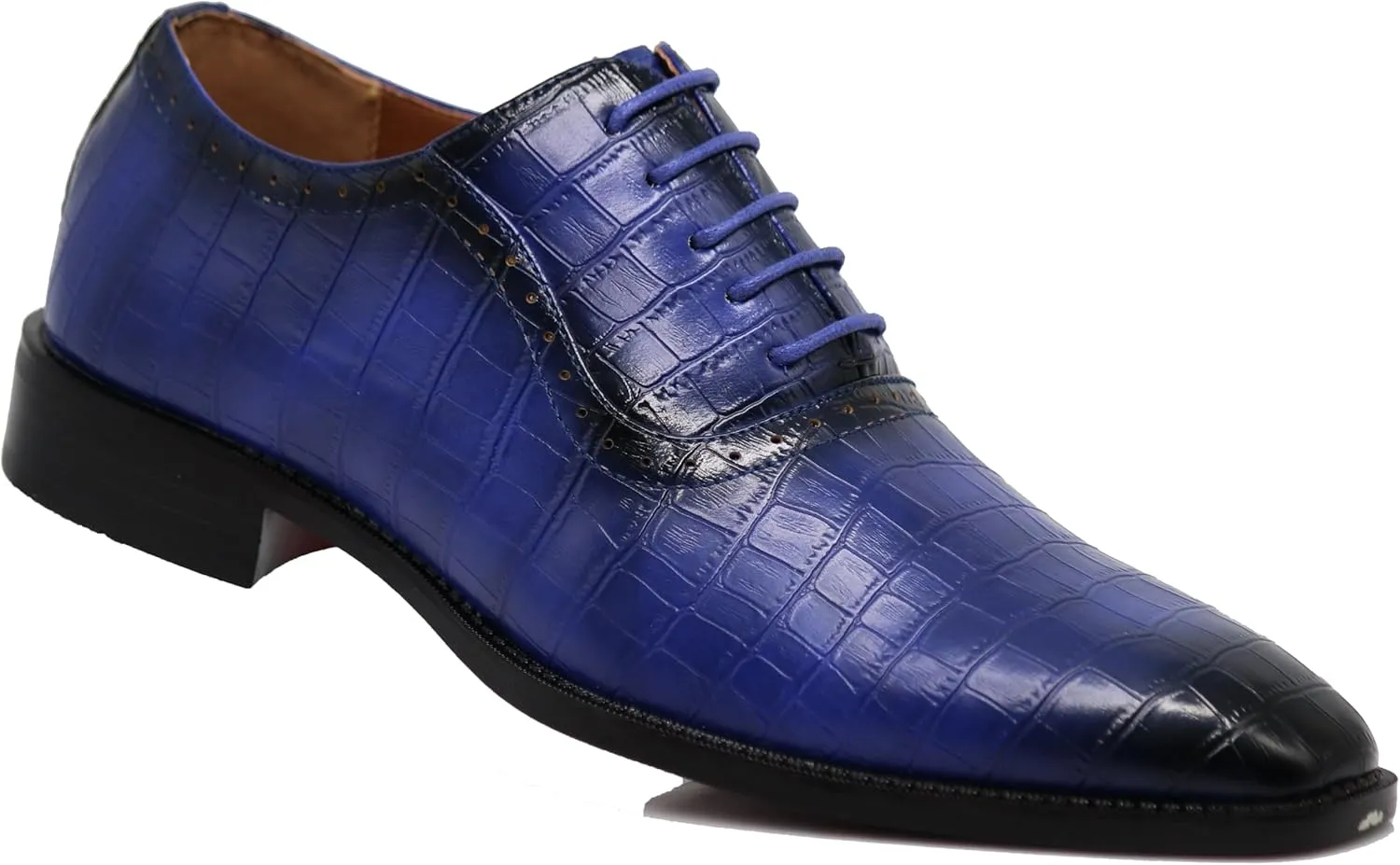 Gator3N Men's Alligator Crocodile Print Oxfords Fashion Lace Up Dress Shoes