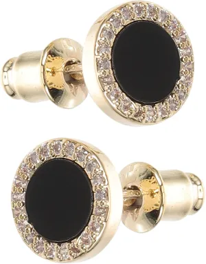 Gatuida 1 Pair Gold Plated Circle Earrings Small Studs for Women Perfect for Party Wedding Ceremony