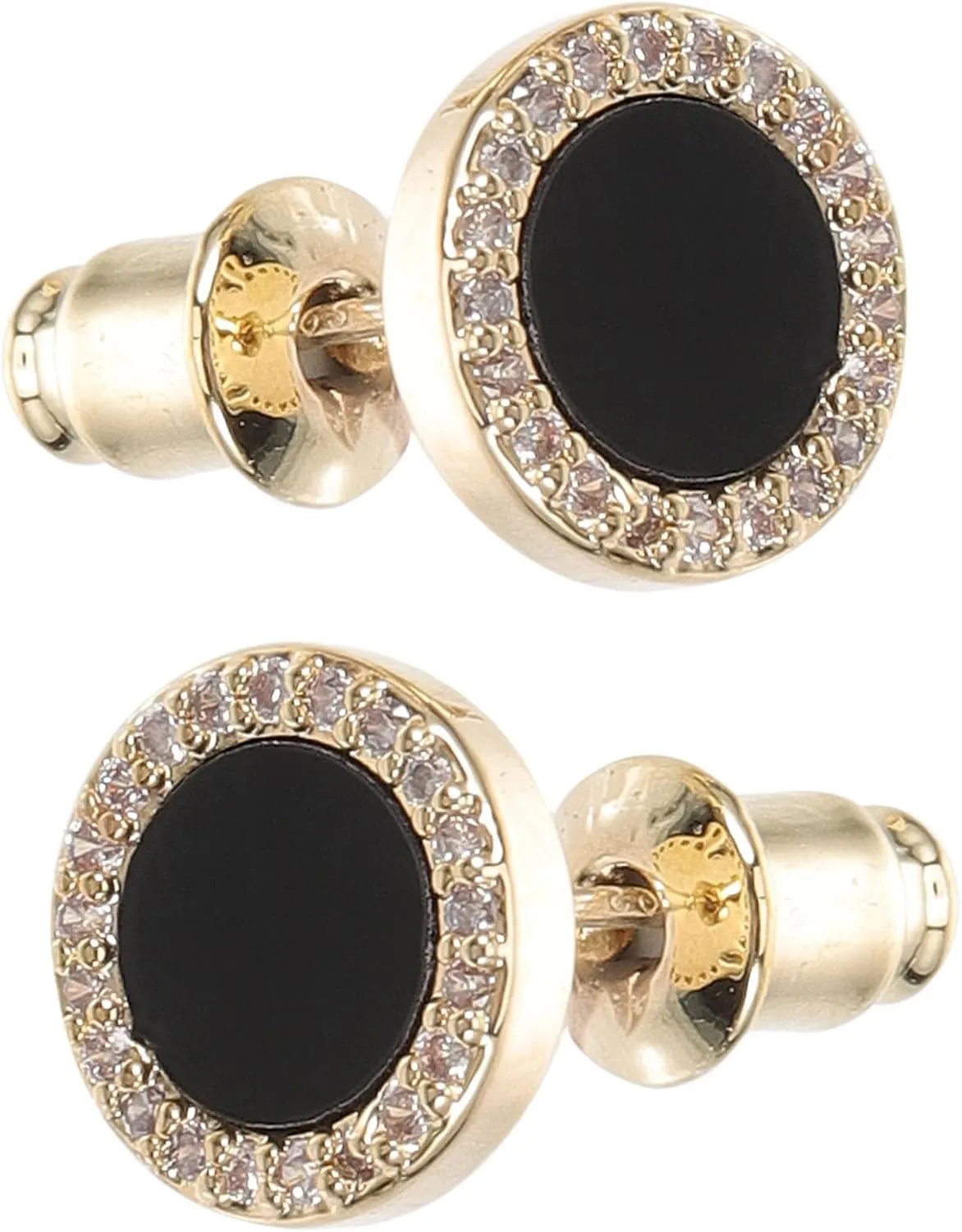 Gatuida 1 Pair Gold Plated Circle Earrings Small Studs for Women Perfect for Party Wedding Ceremony